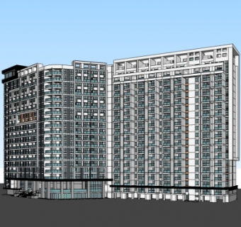 现代办公楼su模型