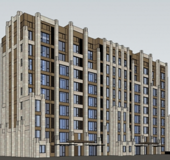 新古典多层公寓楼su模型