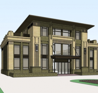 新古典售楼处su模型