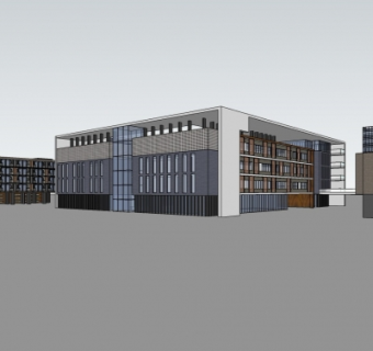 现代办公楼su模型