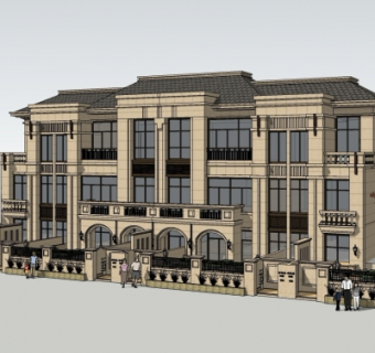 欧式办公楼su模型