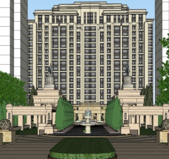 欧式古典公寓su模型