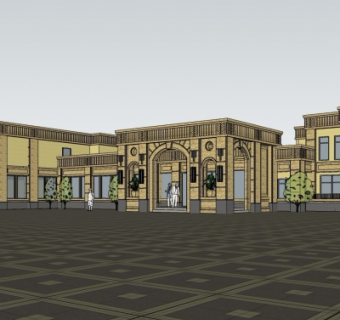 欧式办公楼su模型