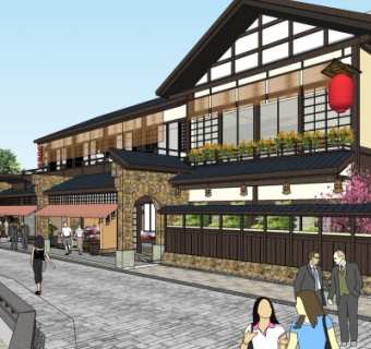 中式民俗商业街su模型