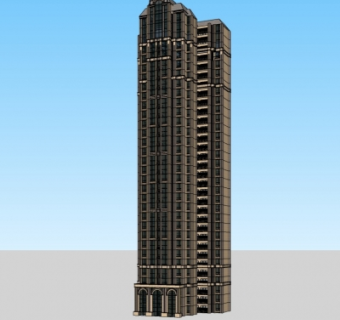欧式古典高层公寓楼su模型