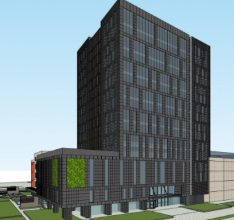 现代写字楼su模型