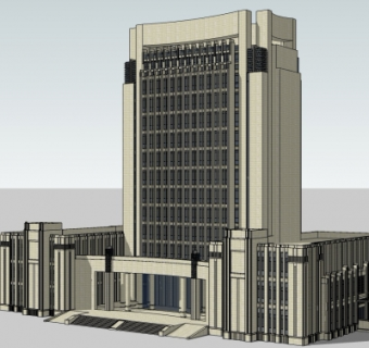 新古典办公楼su模型