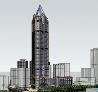 法式写字楼su模型