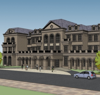 欧式办公楼su模型