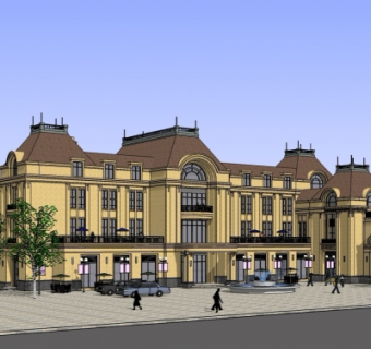 欧式办公楼su模型