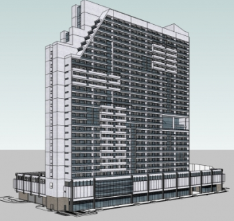 现代写字楼su模型