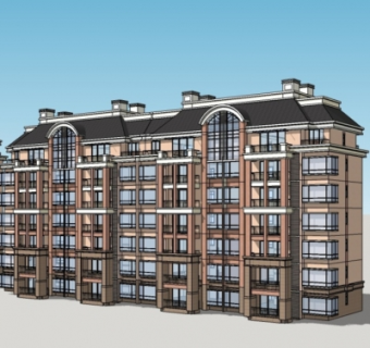 欧式多层公寓su模型