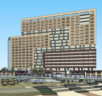 现代写字楼su模型