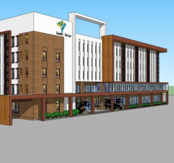 现代办公楼su模型