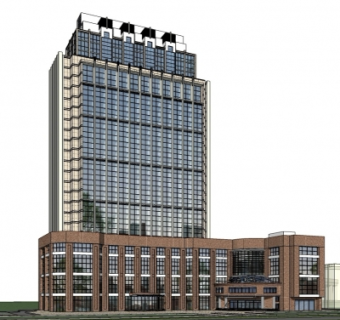 现代办公楼su模型