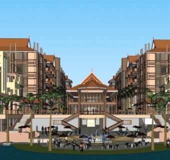 东南亚小区规划su模型