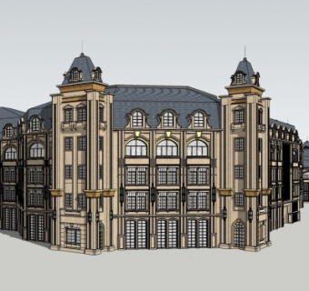 法式多层办公楼su模型