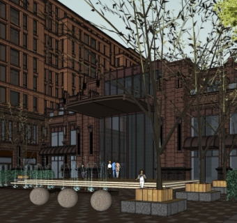 欧式多层公寓楼su模型