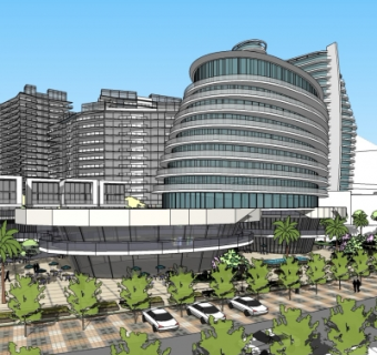 现代商场su模型