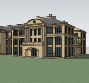 法式商业会所su模型