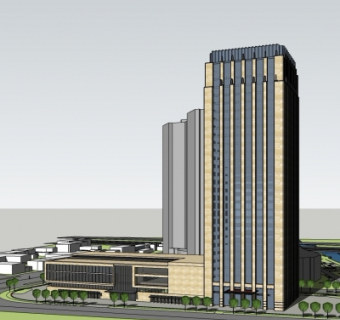 现代写字楼su模型