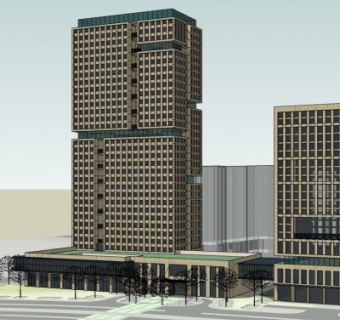 现代办公楼su模型