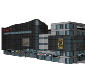 现代商场su模型