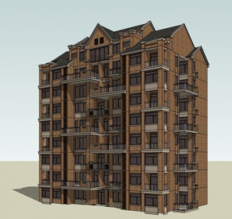 欧式小高层su模型