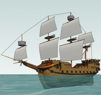 欧式帆船su模型