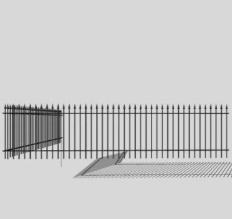 现代铁艺栅栏su模型