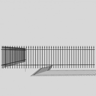现代铁艺栅栏su模型
