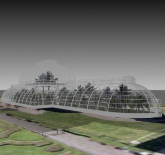 现代植物园su模型