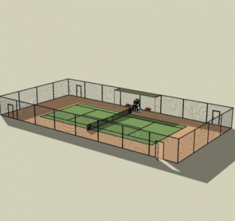 现代网球场su模型