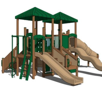 现代幼儿园滑梯su模型