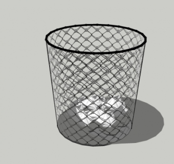 现代废纸篓su模型