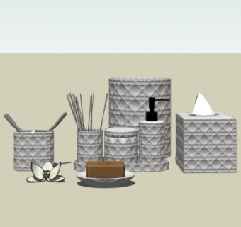 现代纸巾肥皂组合su模型