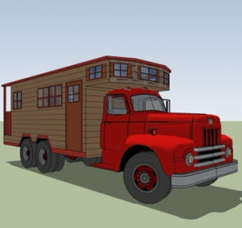 美式房车su模型