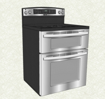 现代煤气灶烤箱组合su模型