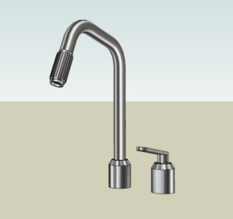 现代不锈钢水龙头su模型