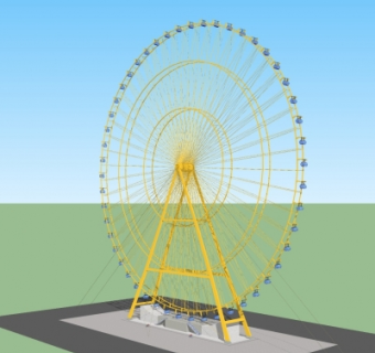 现代摩天轮su模型