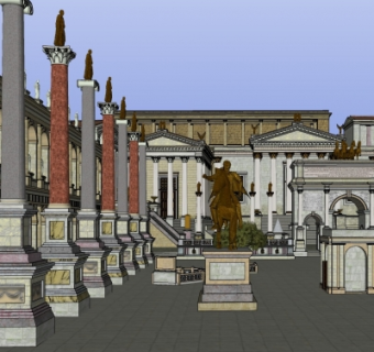 欧式神庙su模型