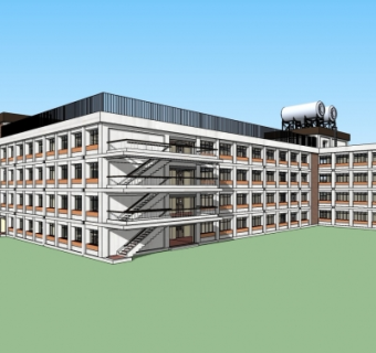 现代教学楼su模型