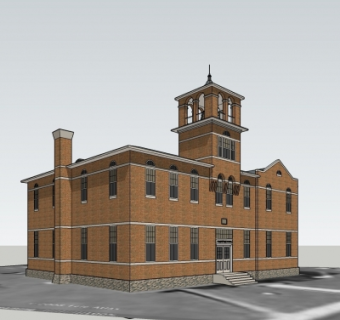 欧式教堂su模型