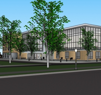 现代写字楼su模型