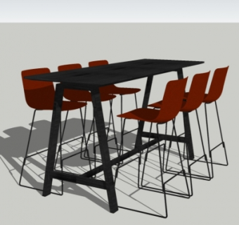 现代餐桌椅su模型