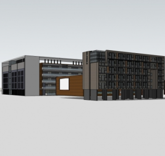 现代教学楼su模型