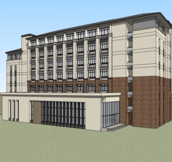 现代教学楼su模型