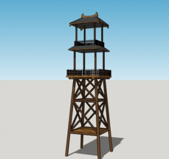 中式岗亭免费su模型