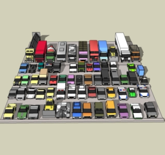 现代汽车组合su模型