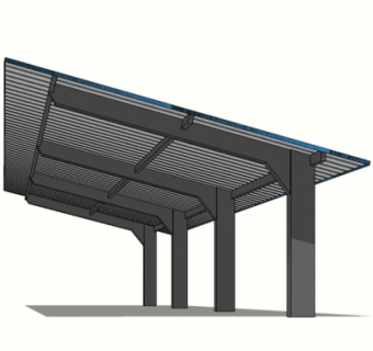 现代停车场雨棚su模型